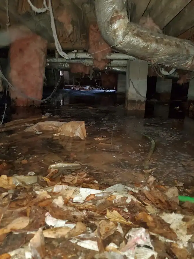 Crawl space flood assessment for Commercial Water Damage Restoration in Paxton